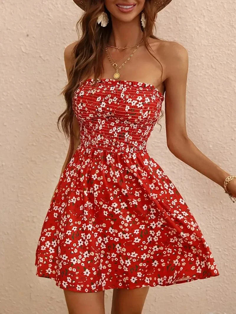 Floral Sundresses for Women A-Line Mini Dress 1