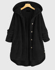 Women's white hooded zip-up fleece jacket
