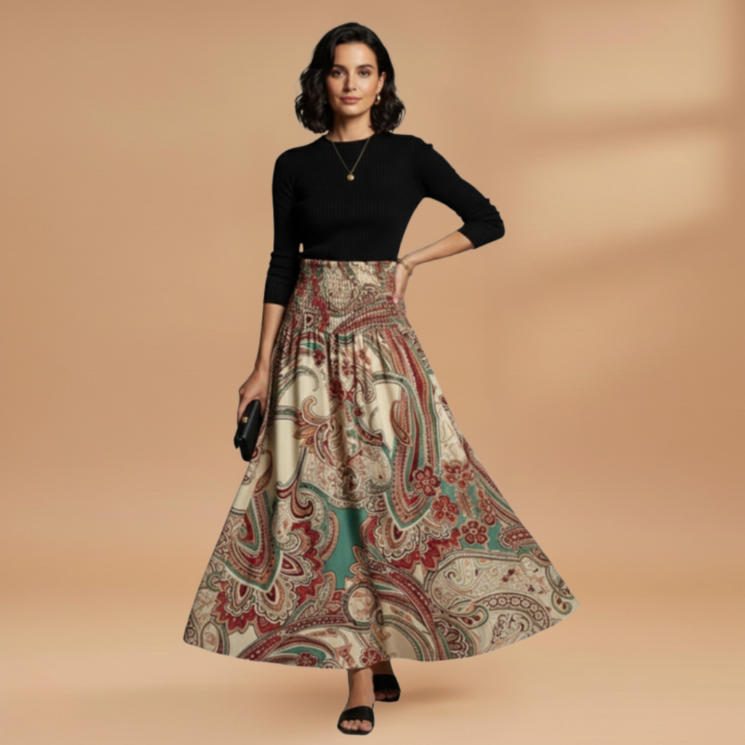 Fresh A-Line Women's Skirt Floral High Waist 2