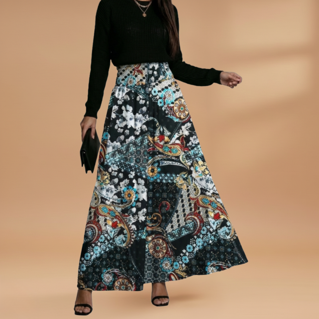 Fresh A-Line Women's Skirt Floral High Waist 8