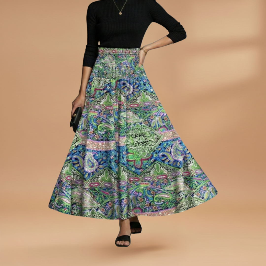 Fresh A-Line Women's Skirt Floral High Waist 9