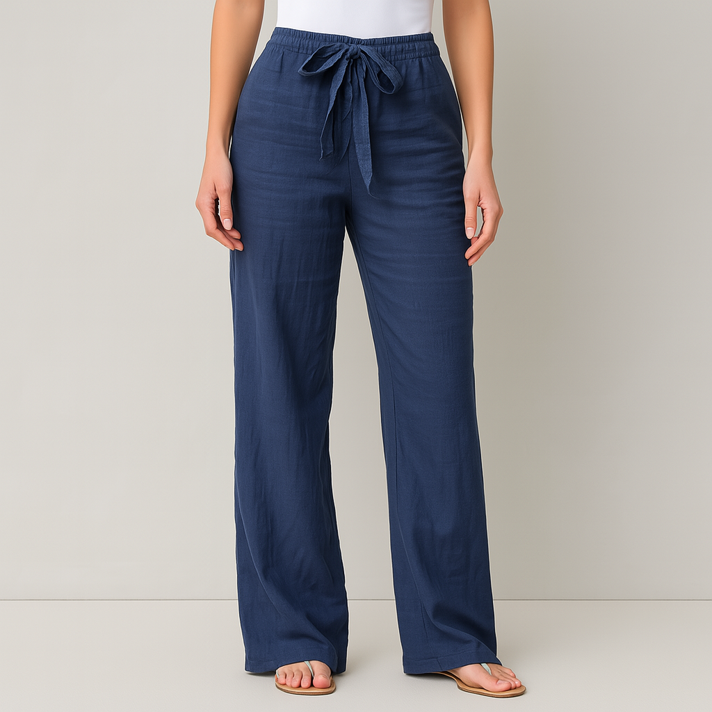 Fresh Linen Pants Women With Drawstring Waist 0
