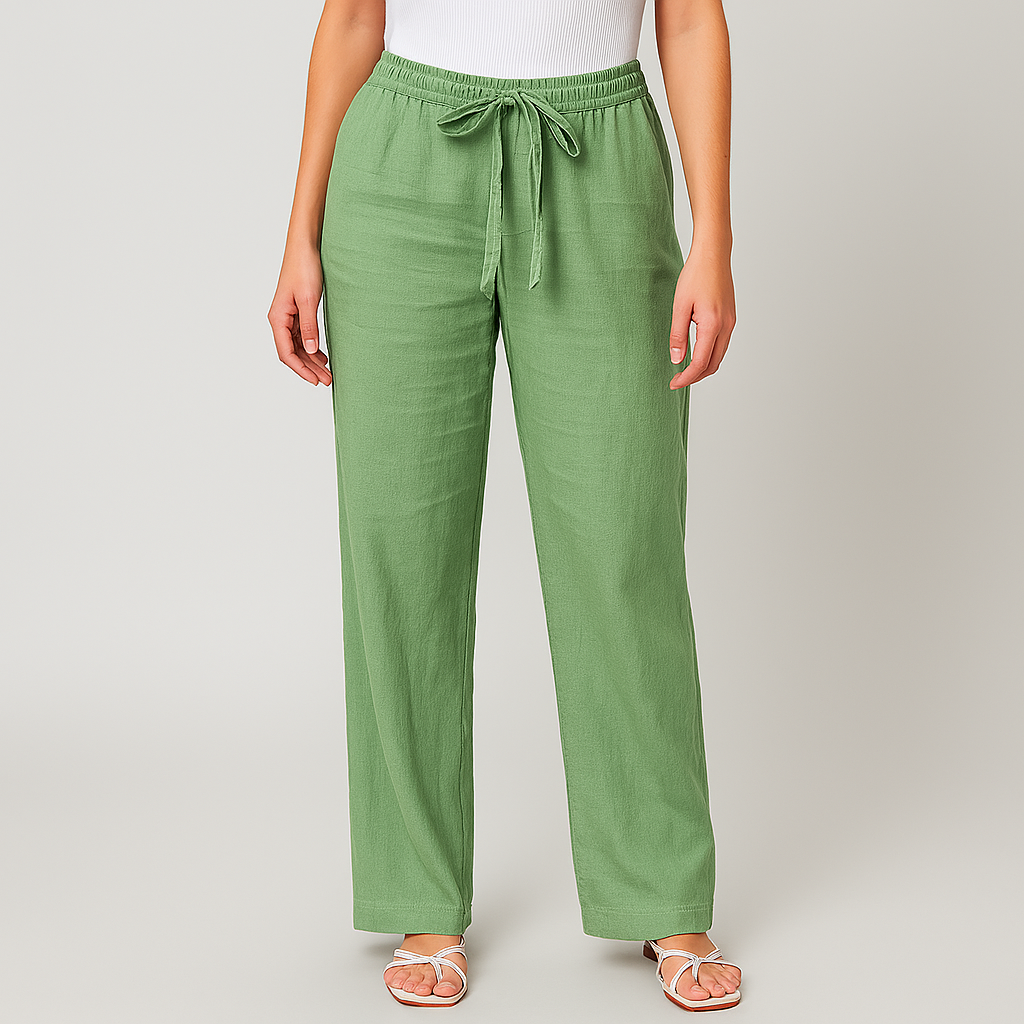 Fresh Linen Pants Women With Drawstring Waist 1