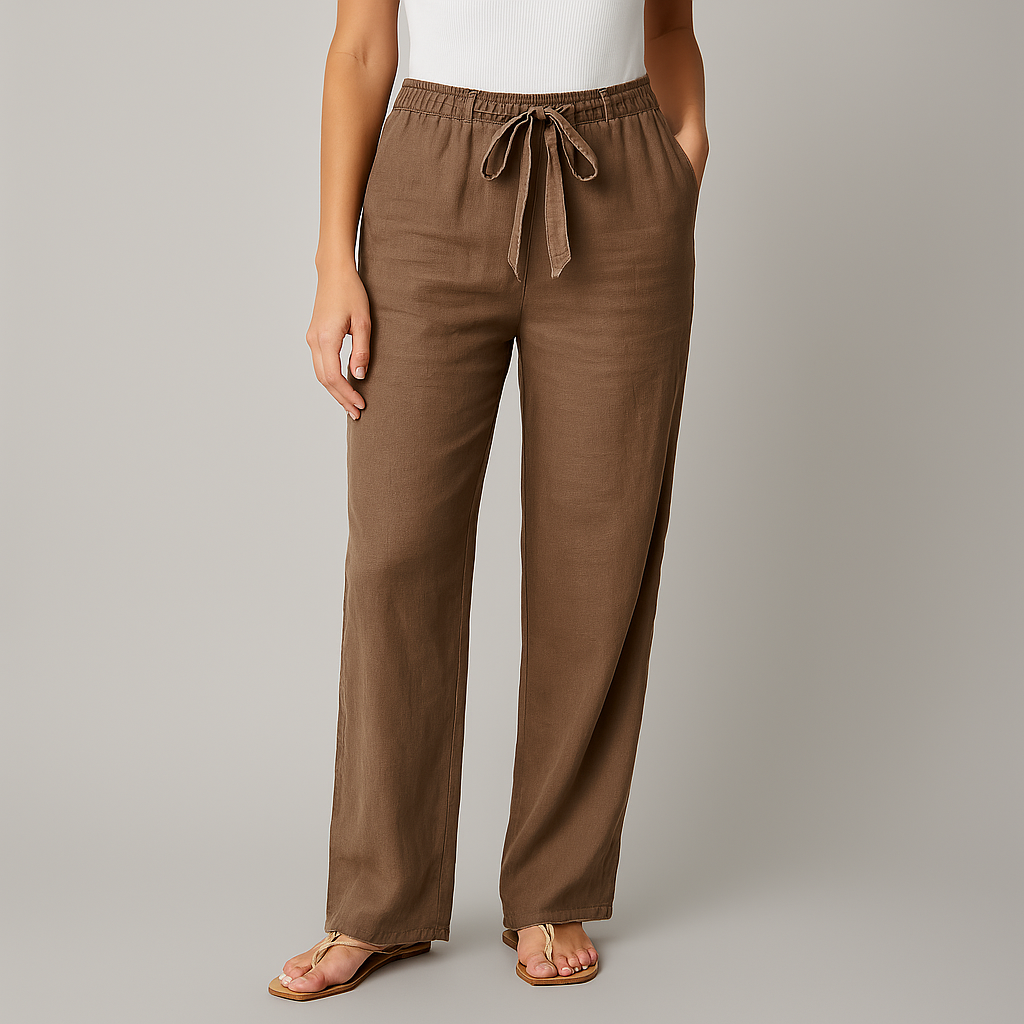 Fresh Linen Pants Women With Drawstring Waist 2