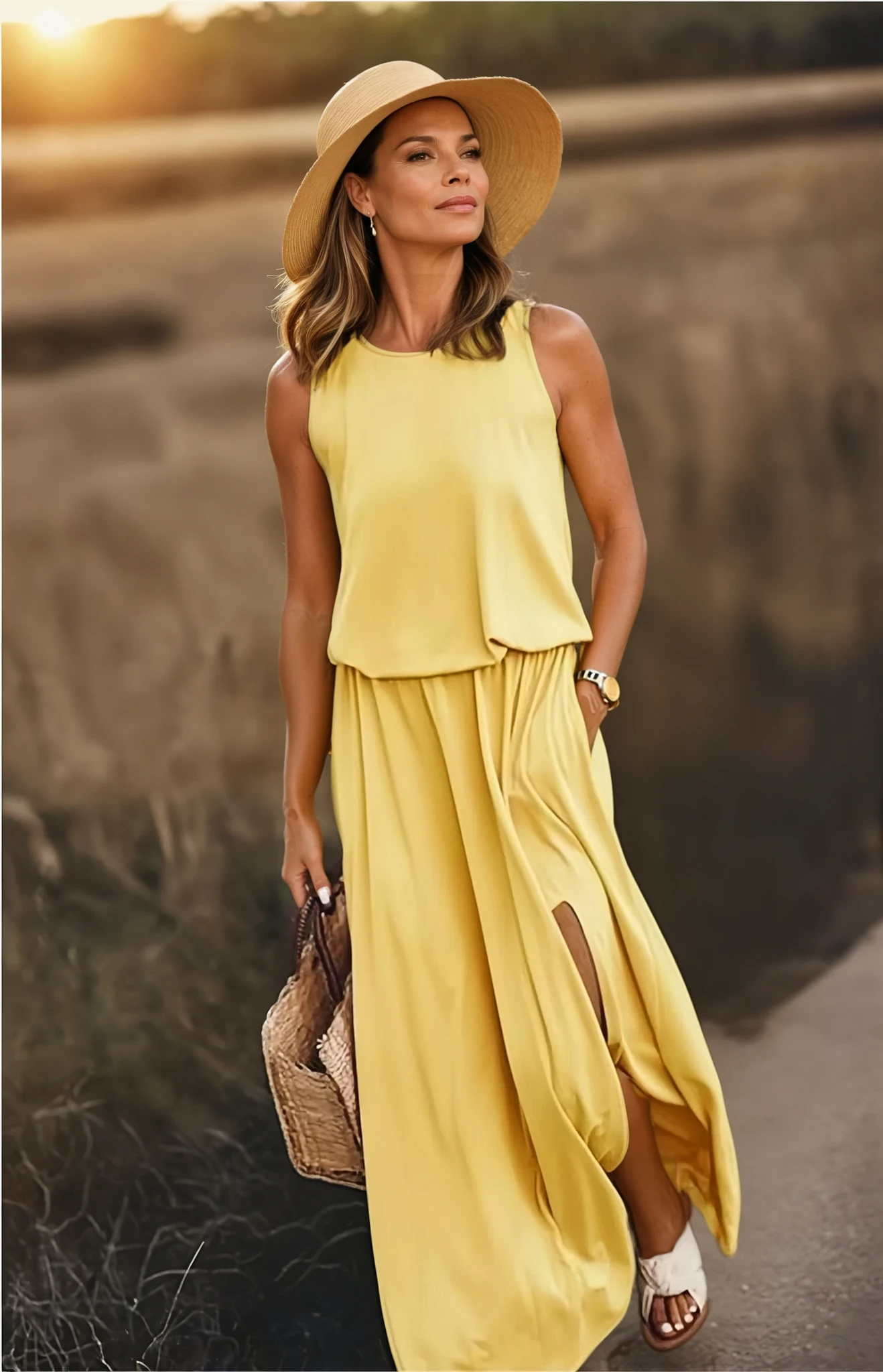 Fresh Maxi Dress For Women With Round Neck 1