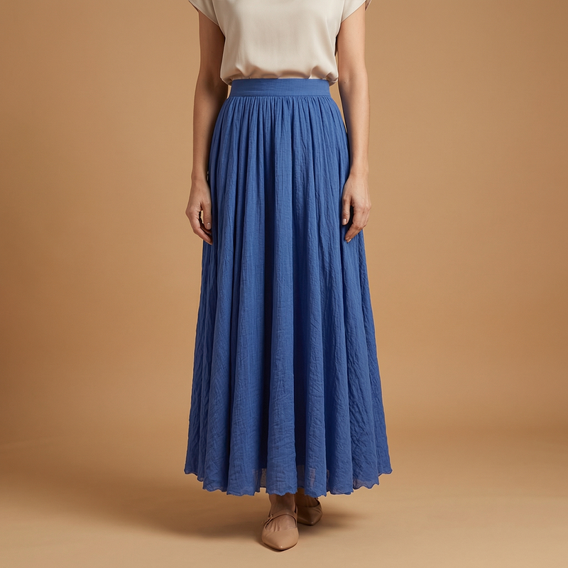 Fresh Maxi Skirt with Gathered Waist Fit 0