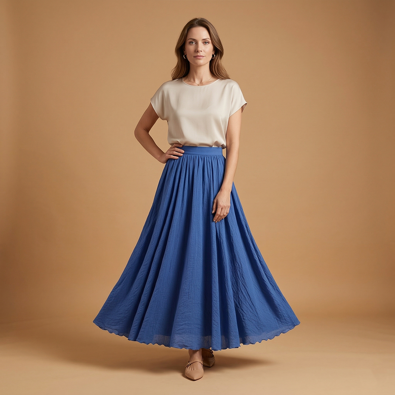 Fresh Maxi Skirt with Gathered Waist Fit 2