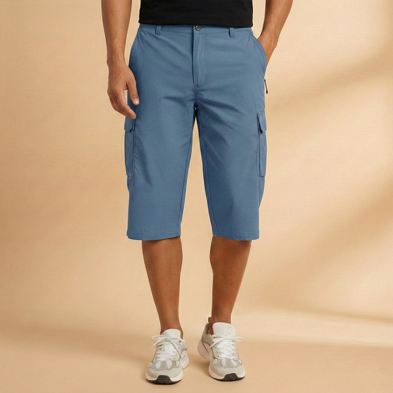 Fresh Men's Cargo Shorts With Knee-Length Pockets 10