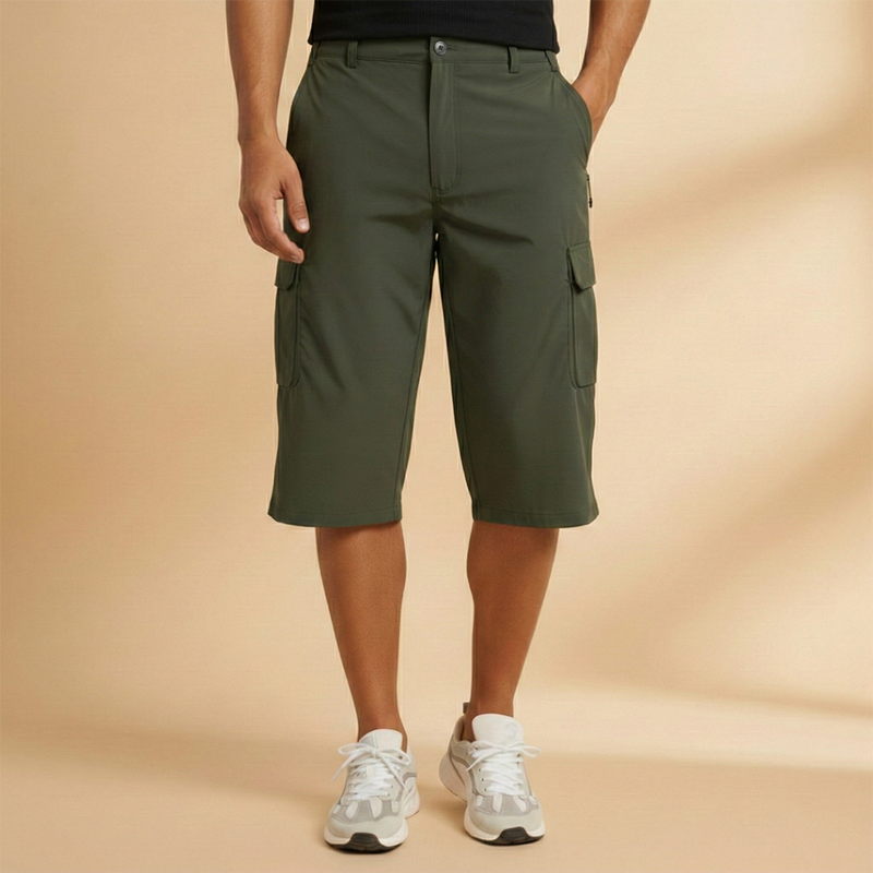 Fresh Men's Cargo Shorts With Knee-Length Pockets 12