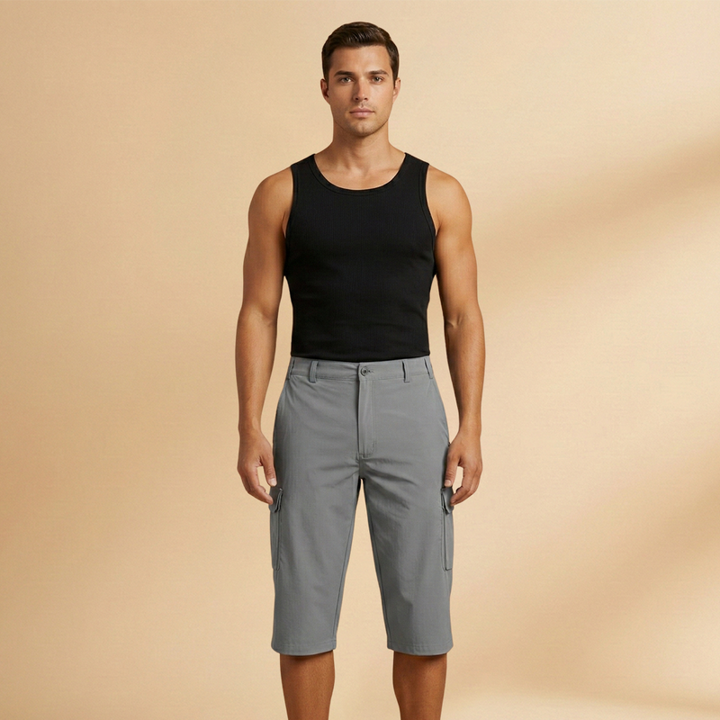Fresh Men's Cargo Shorts With Knee-Length Pockets 2