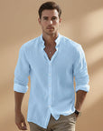 Fresh Men's Shirt Long Sleeve Stand-Up Collar 0