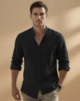 Fresh Men's Shirt Long Sleeve Stand-Up Collar 7