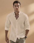 Fresh Men's Shirt Long Sleeve Stand-Up Collar 8