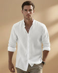Fresh Men's Shirt Long Sleeve Stand-Up Collar 9