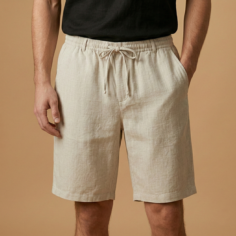 Fresh Men's Shorts with Drawstring Waist Relaxed Fit 0