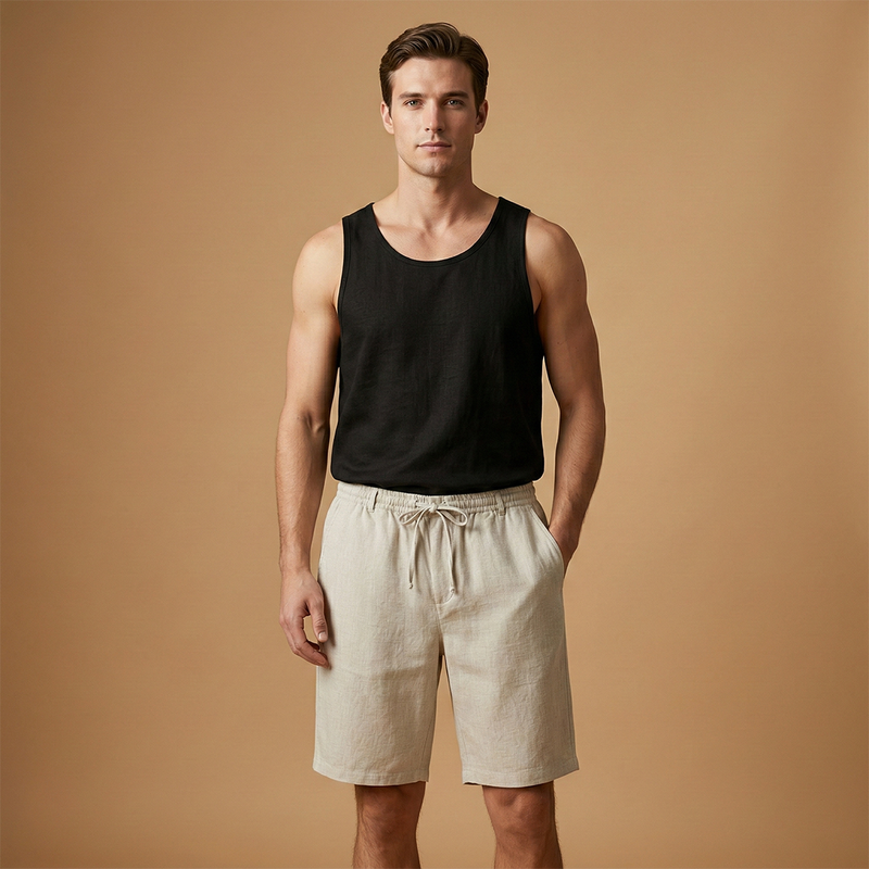 Fresh Men's Shorts with Drawstring Waist Relaxed Fit 2