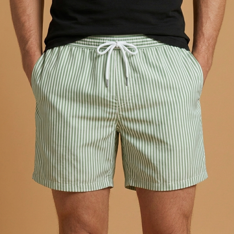 Fresh Men's Swim Trunks With Striped Design 10