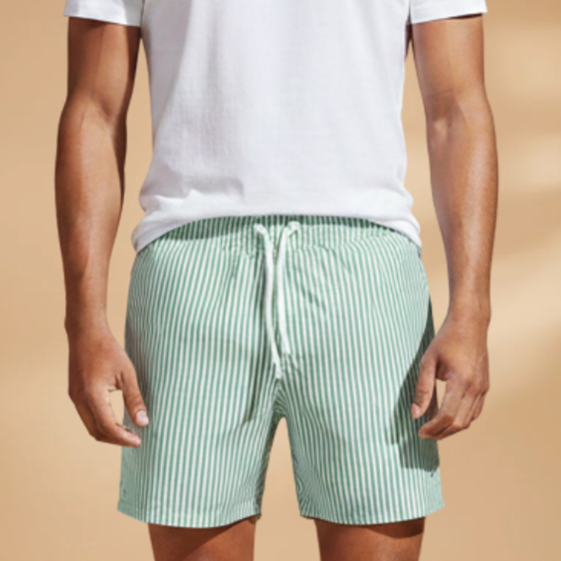 Fresh Striped Board Shorts for Men with Pockets 10