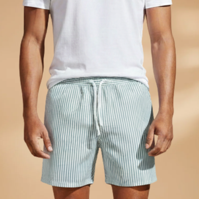 Fresh Striped Board Shorts for Men with Pockets 7