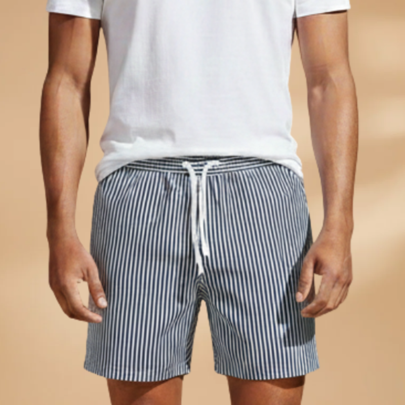 Fresh Striped Board Shorts for Men with Pockets 9