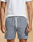 Fresh Striped Board Shorts for Men with Pockets 9