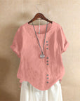 Fresh White Blouse With Short Sleeves For Women 0