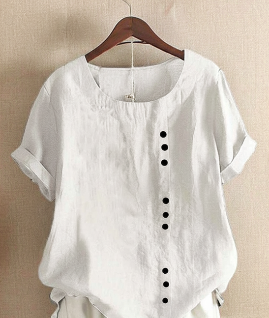 Fresh White Blouse With Short Sleeves For Women 1