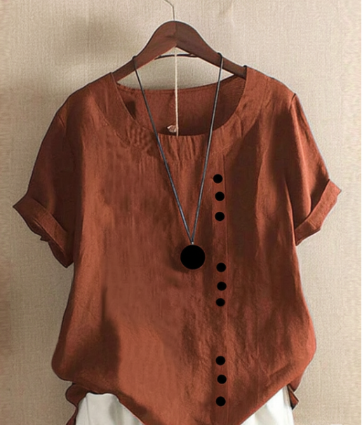 Fresh White Blouse With Short Sleeves For Women 2