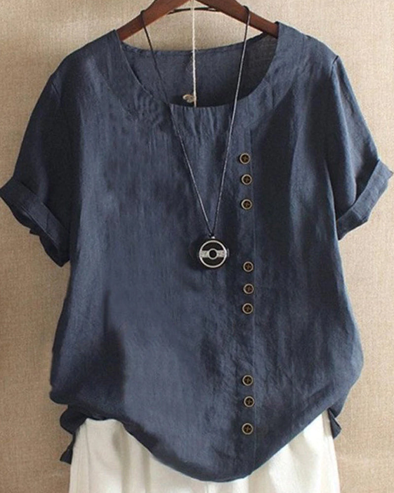Fresh White Blouse With Short Sleeves For Women 3