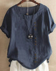 Fresh White Blouse With Short Sleeves For Women 3