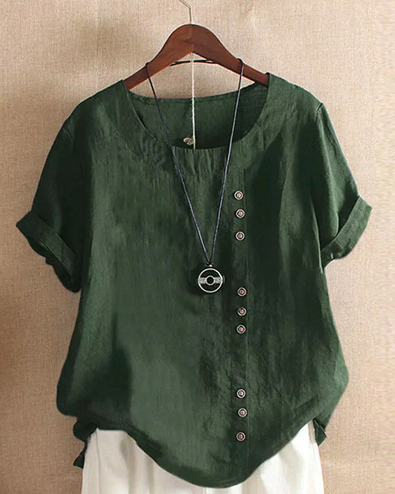 Fresh White Blouse With Short Sleeves For Women 4