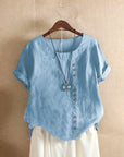 Fresh White Blouse With Short Sleeves For Women 7