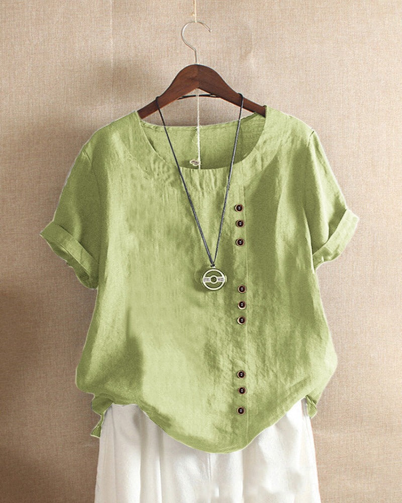 Fresh White Blouse With Short Sleeves For Women 8