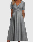 Fresh White Midi Dress With Long Sleeves 2