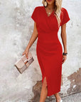 Fresh White Midi Dress With Playful V-Neck 0