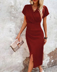 Fresh White Midi Dress With Playful V-Neck 6