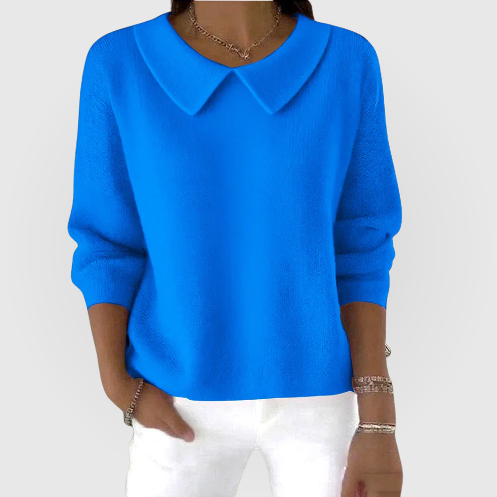 Women's green classic knit jumper with relaxed fit
