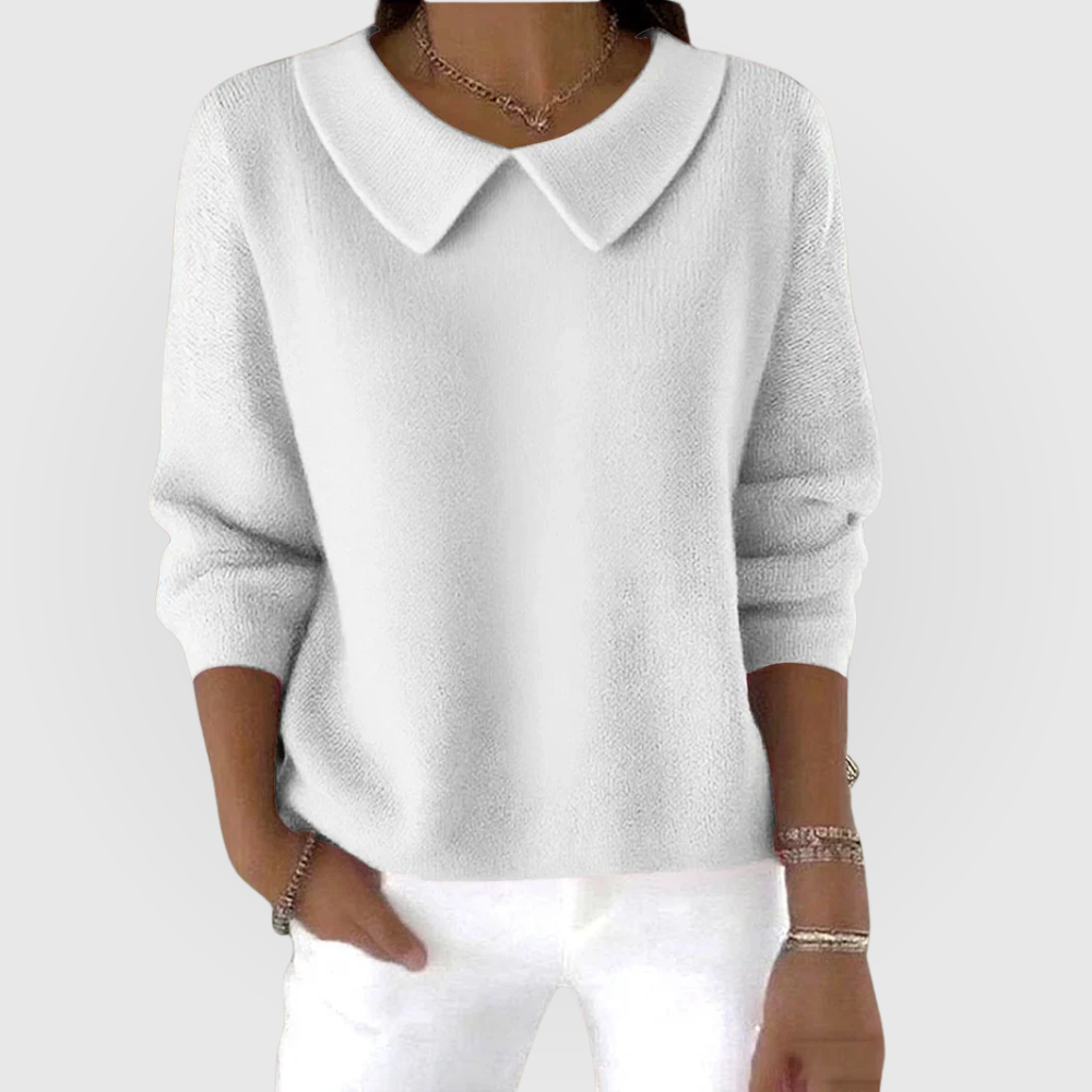 Women's green classic knit jumper with relaxed fit