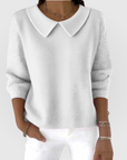 Women's green classic knit jumper with relaxed fit