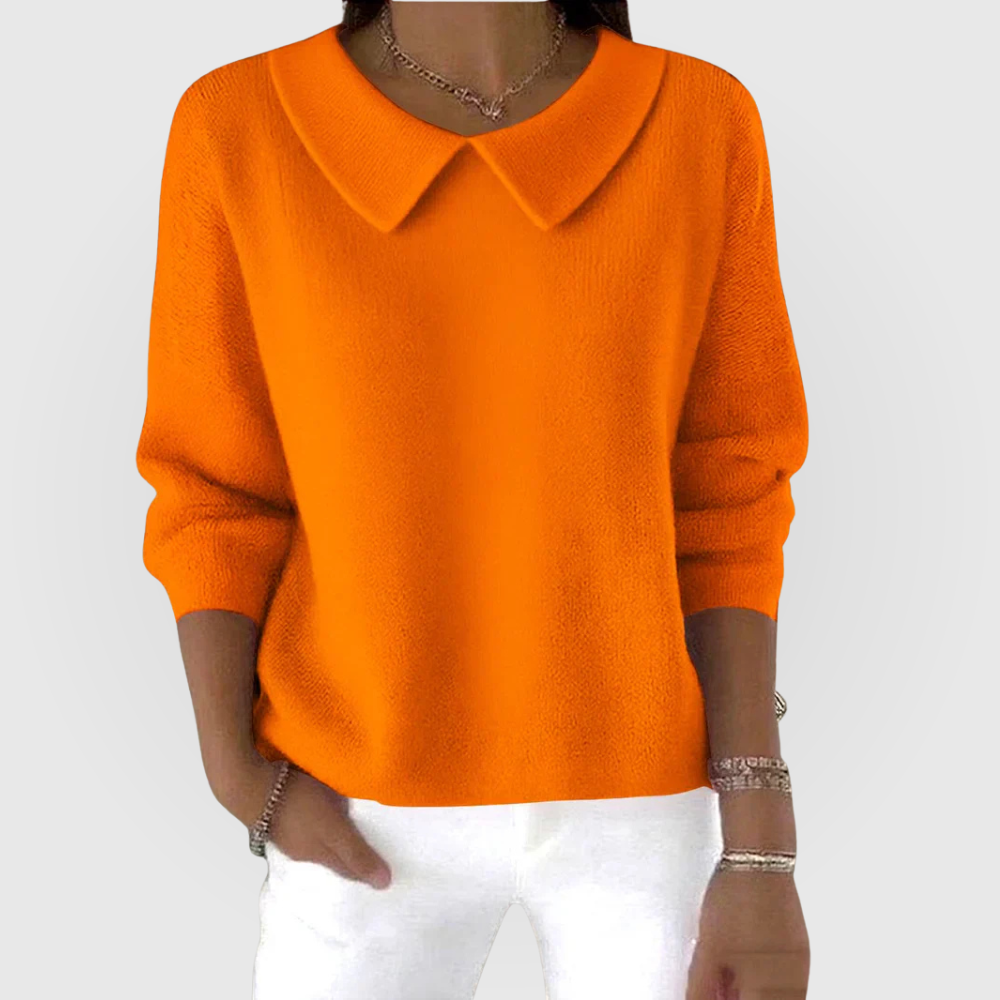 Women's green classic knit jumper with relaxed fit