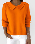 Women's green classic knit jumper with relaxed fit