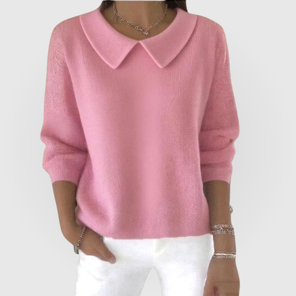 Women's green classic knit jumper with relaxed fit