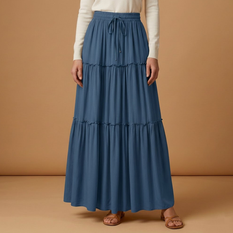 Graceful Women's Maxi Skirt with Flowing Panels 10