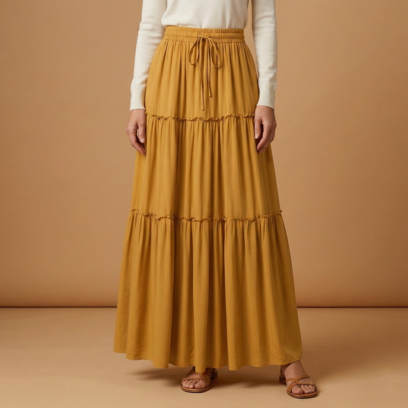Graceful Women's Maxi Skirt with Flowing Panels 2