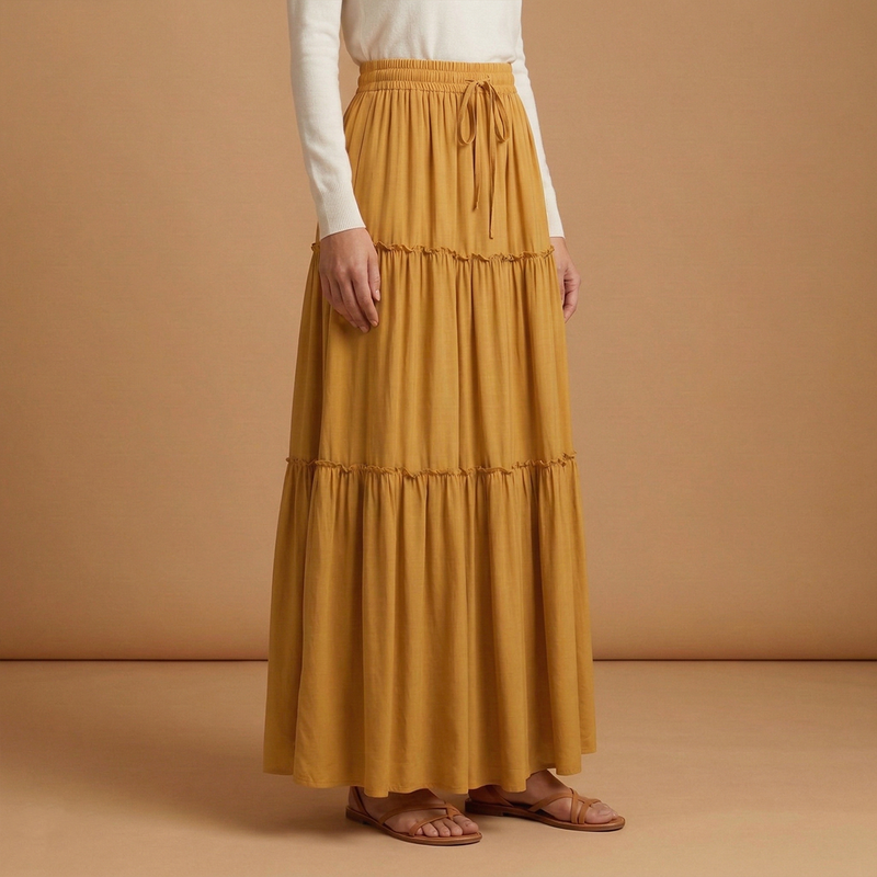 Graceful Women's Maxi Skirt with Flowing Panels 3
