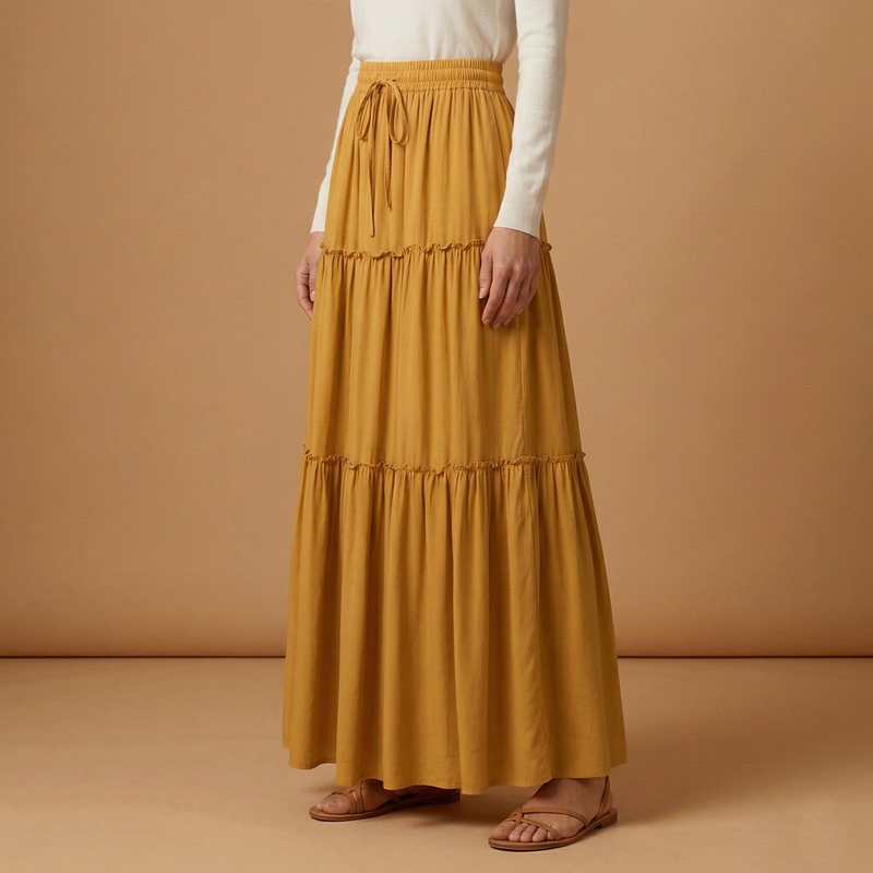 Graceful Women's Maxi Skirt with Flowing Panels 4