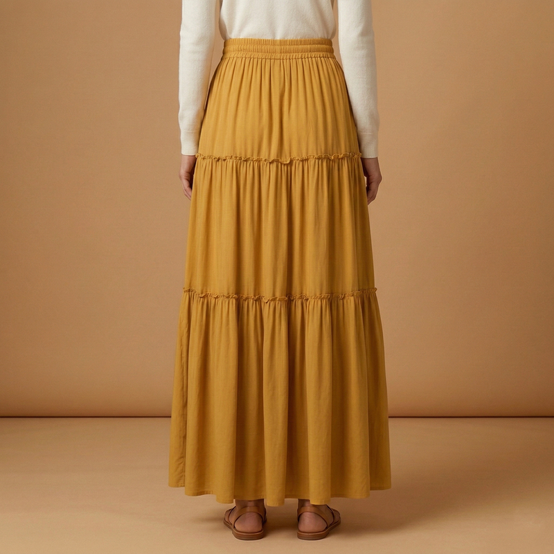 Graceful Women's Maxi Skirt with Flowing Panels 5