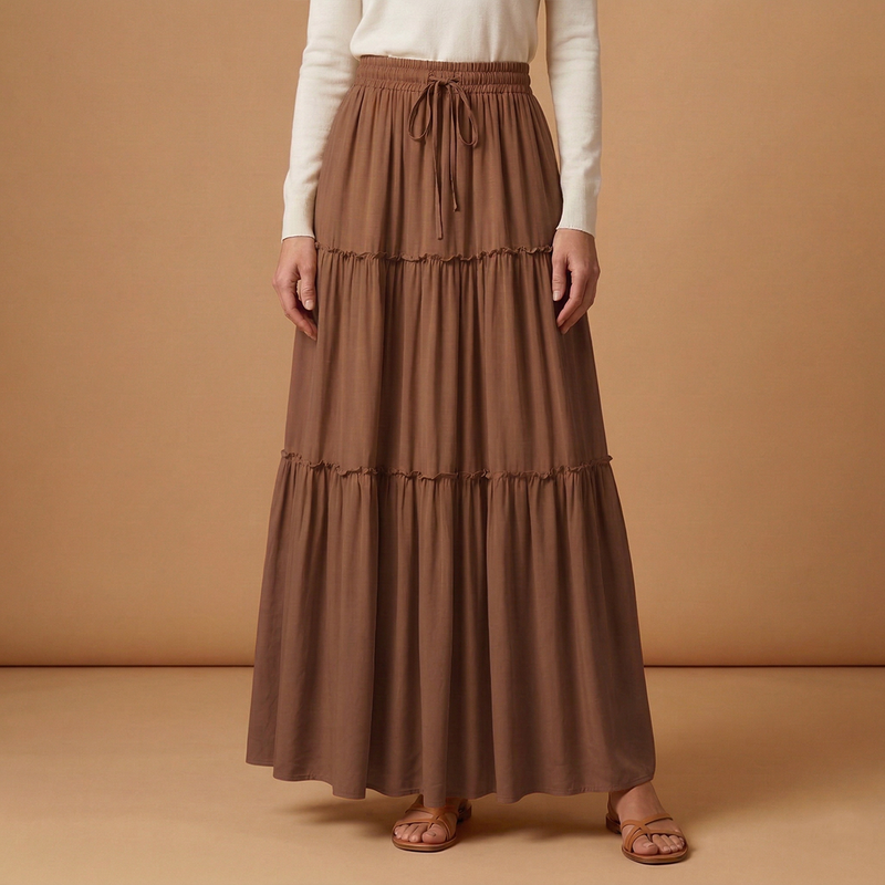 Graceful Women's Maxi Skirt with Flowing Panels 8