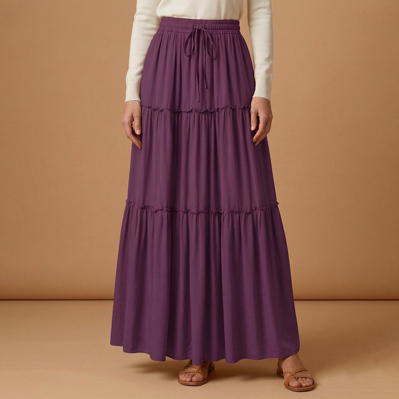 Graceful Women's Maxi Skirt with Flowing Panels 9