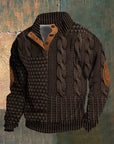 Men's knit jumper in black, retro-inspired design, warm winter knitwear